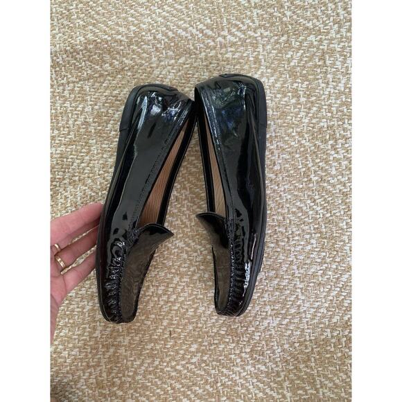Stuart Weitzman Black Patent Leather Loafers Driving Moccasins Women's Sz 8 M - Picture 1 of 8